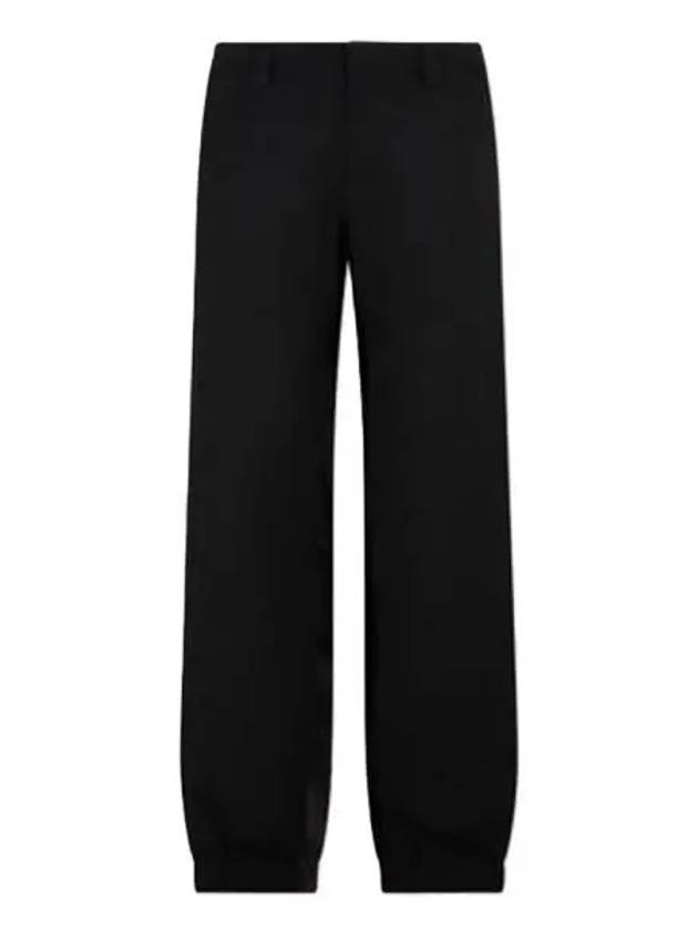 Triangle Logo Wool Straight Pants Black - PRADA - BALAAN 2