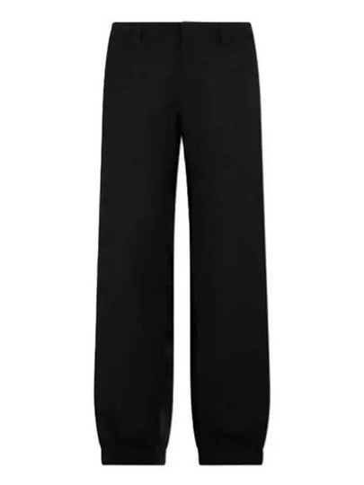 Triangle Logo Wool Straight Pants Black - PRADA - BALAAN 2