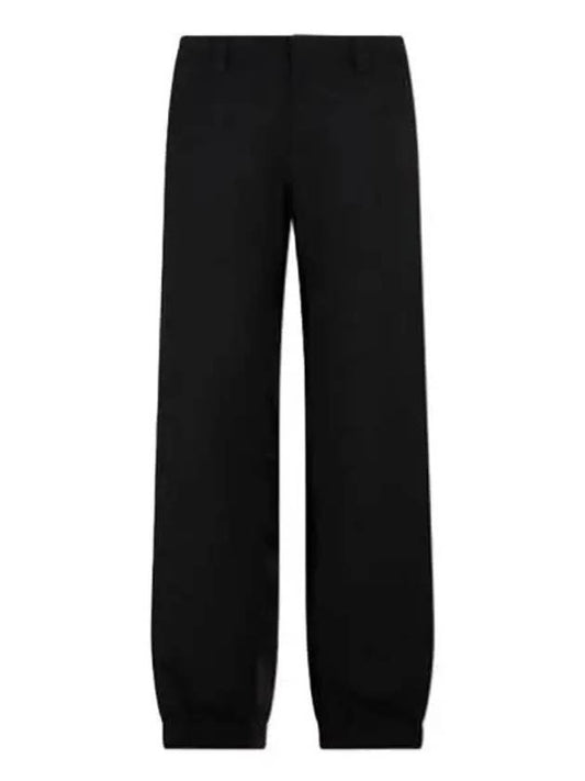 Triangle Logo Wool Straight Pants Black - PRADA - BALAAN 2