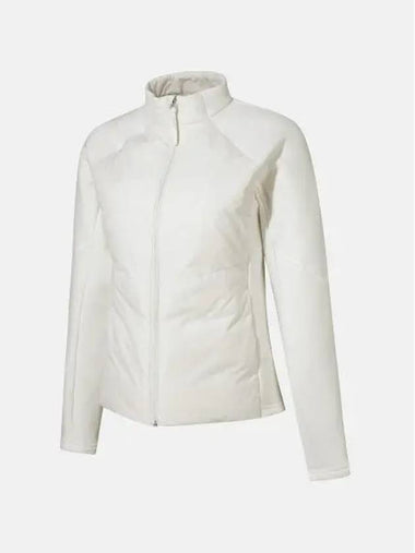 Women s brushed hybrid training zip up ivory SP322TFT94 - DESCENTE - BALAAN 1