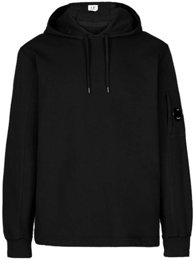 Men's Light Fleece Lens Wappen Hoodie Black - CP COMPANY - BALAAN 2