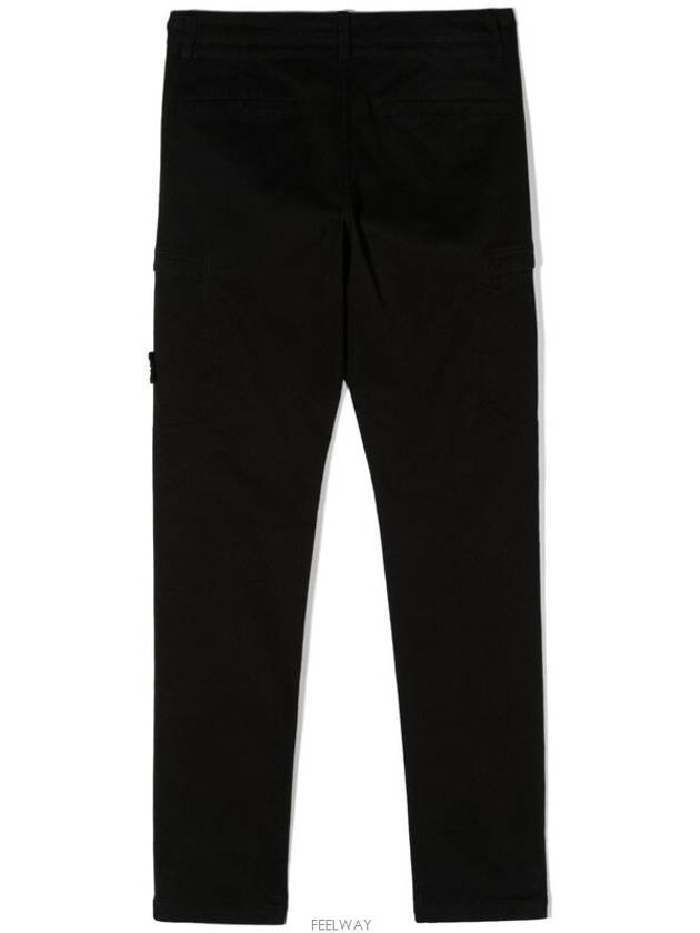 14 year old size black double zipper pocket wappen cargo pants 771630612 - STONE ISLAND - BALAAN 3