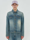 Flower Denim Jacket Blue - UNALLOYED - BALAAN 1