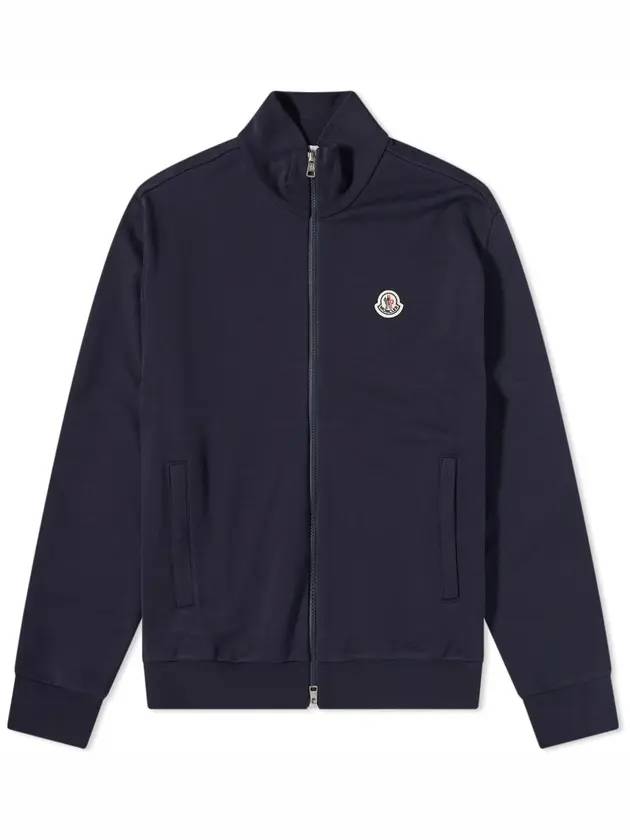 Men's Logo Patch Zip-Up Jacket Navy - MONCLER - BALAAN 1