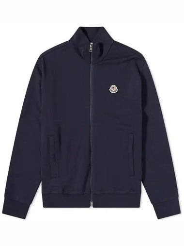 Men's Logo Patch Zip-Up Jacket Navy - MONCLER - BALAAN 1