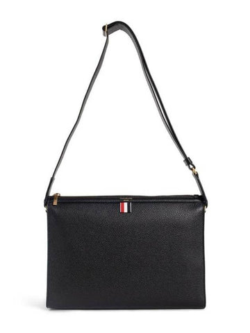 4-Bar Leather Shoulder Bag Black - THOM BROWNE - BALAAN 1