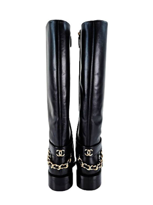 CC bag chain logo long boots black - CHANEL - BALAAN 1