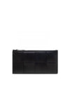 Intrecciato Zipper Leather Card Wallet Black - BOTTEGA VENETA - BALAAN 2