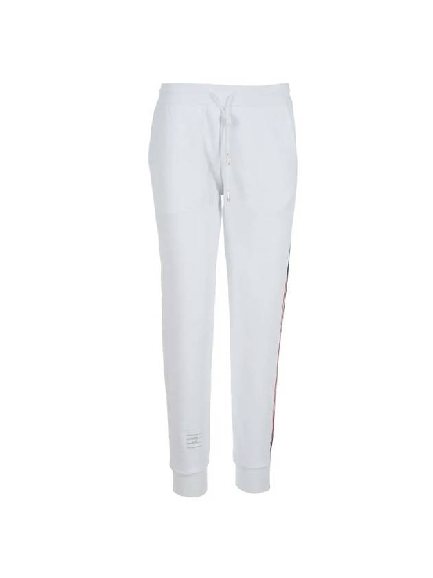 Women's Loop Back Stripe Track Pants White - THOM BROWNE - BALAAN 1