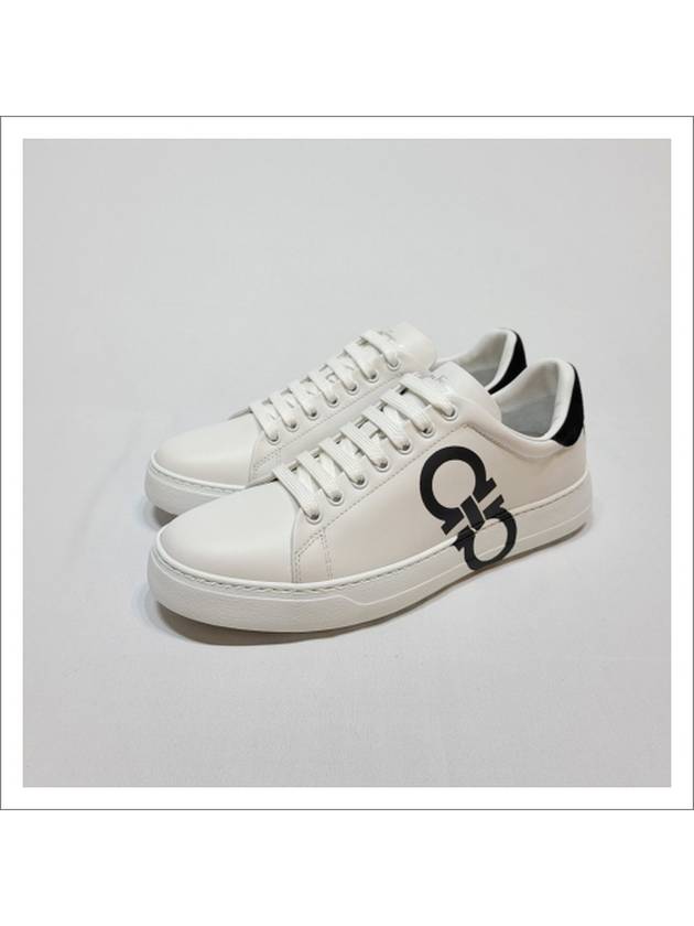 Number Gancini Low Top Sneakers White Black - SALVATORE FERRAGAMO - BALAAN 2