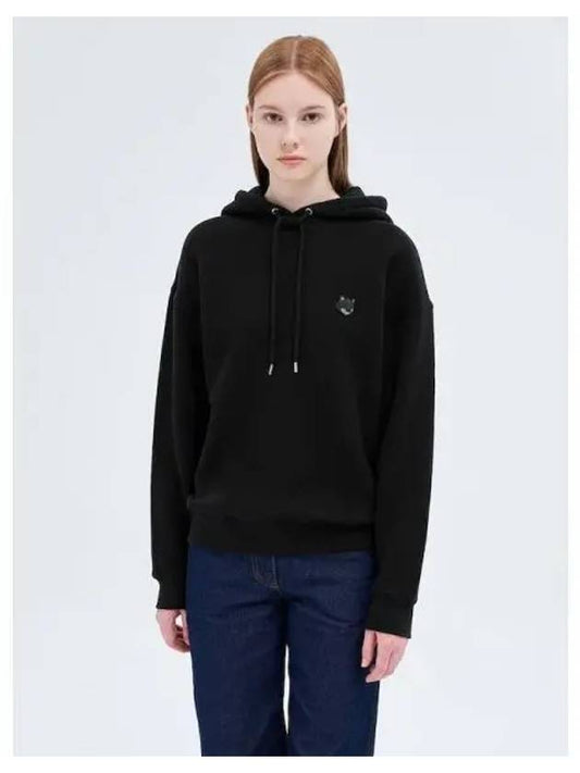 Women s Foxhead Patch Comfort Hooded Sweatshirt Hoodie Black Domestic Product - MAISON KITSUNE - BALAAN 1