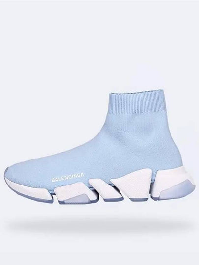 Speedrunner Knit High Top Sneakers Blue - BALENCIAGA - BALAAN 2