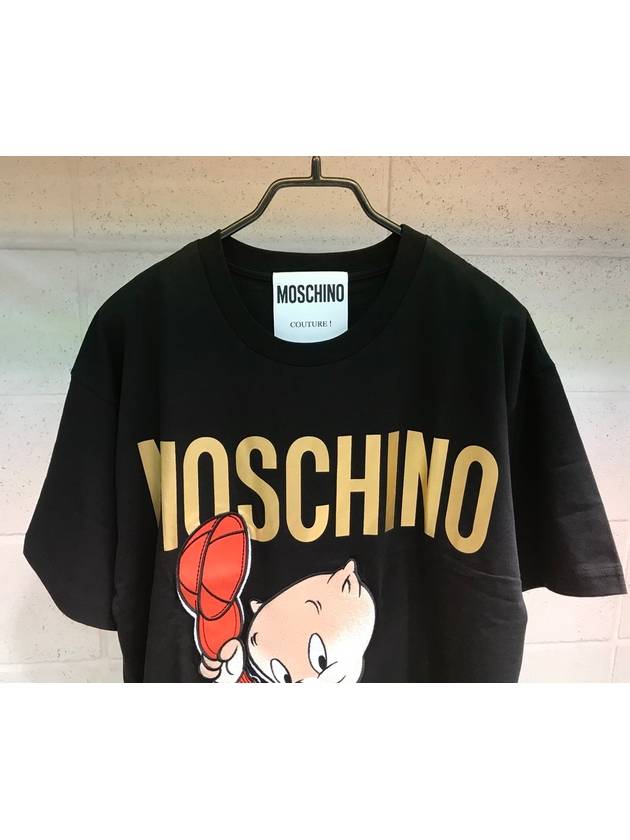 Women's Porky Pig embroidery patch shortsleeved tshirt A07791040 15 - MOSCHINO - BALAAN 3