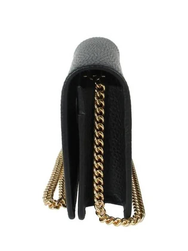 Leather Chain Small Cross Bag Black - GUCCI - BALAAN.