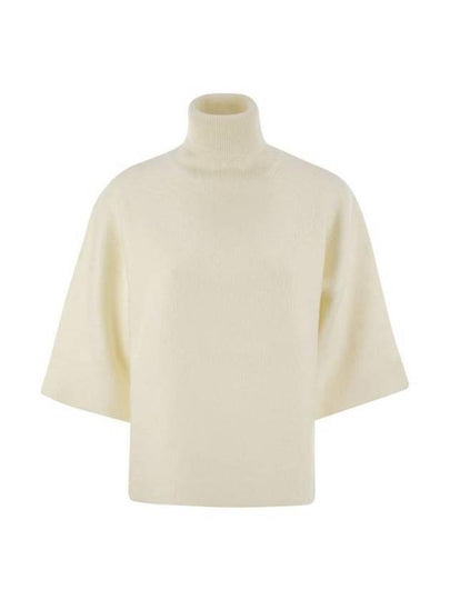 High Neck Wool Blend Knit Top White - FABIANA FILIPPI - BALAAN 2