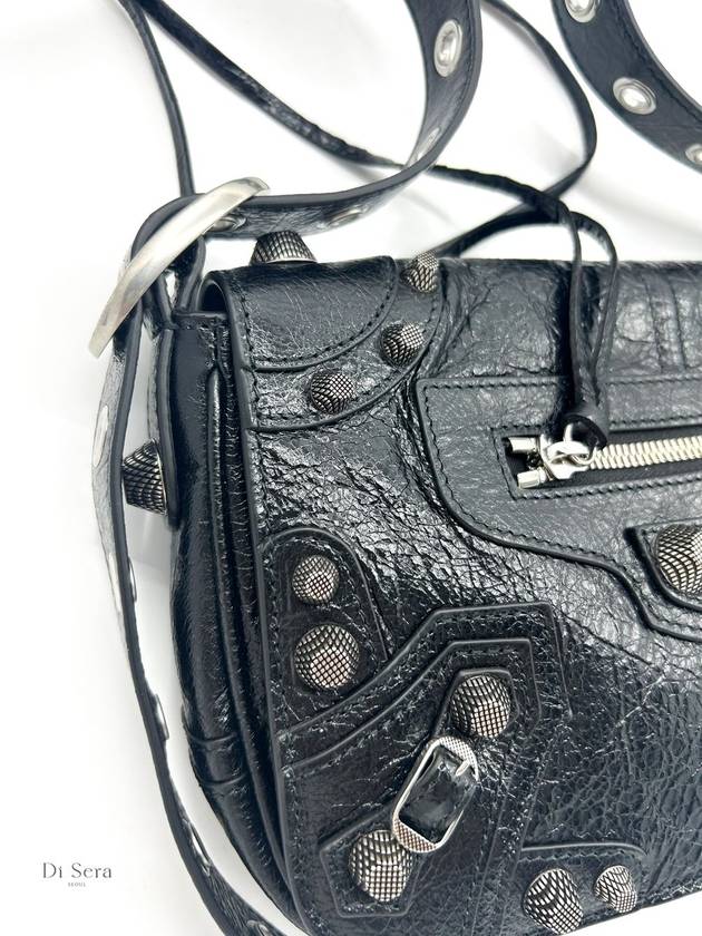 Zipper Stud Arena Lambskin Shoulder Bag Black - BALENCIAGA - BALAAN 5