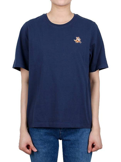 Speedy Fox Patch Comfort Short Sleeve T Shirt Navy - MAISON KITSUNE - BALAAN 2