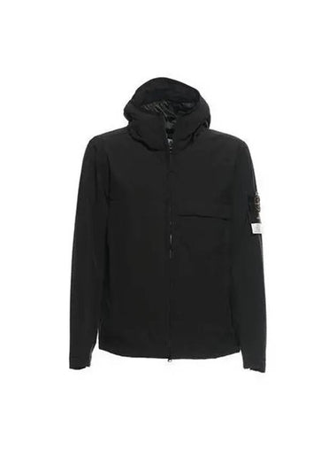 Jacket Wappen Patch Soft Shell Hood Black Navy - STONE ISLAND - BALAAN 1