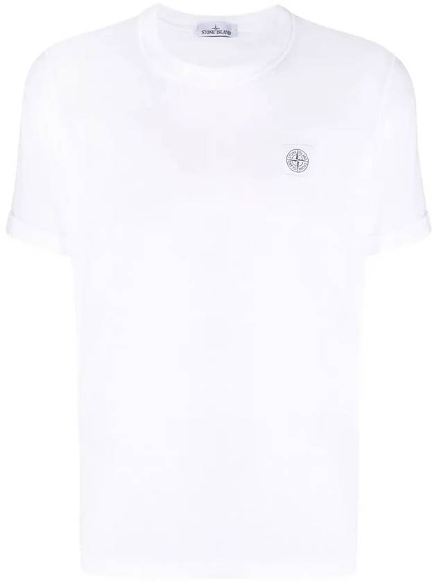 Men's Logo Short Sleeve T-Shirt White - STONE ISLAND - BALAAN 3