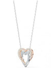 Hyperbola Double Heart Crystal Pendant Necklace Silver - SWAROVSKI - BALAAN 6