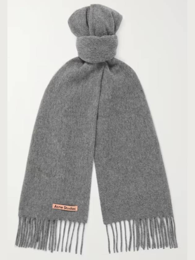 Wool Fringe Muffler Grey Melange - ACNE STUDIOS - BALAAN 2