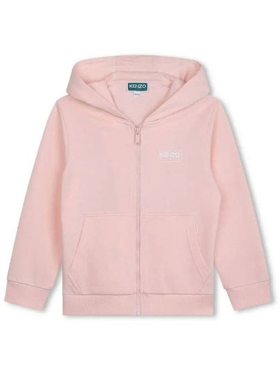 Kids Logo Hooded Jacket Light Pink - KENZO - BALAAN 2