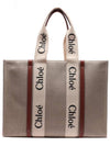 Woody Large Tote Bag White Brown Beige - CHLOE - BALAAN 5