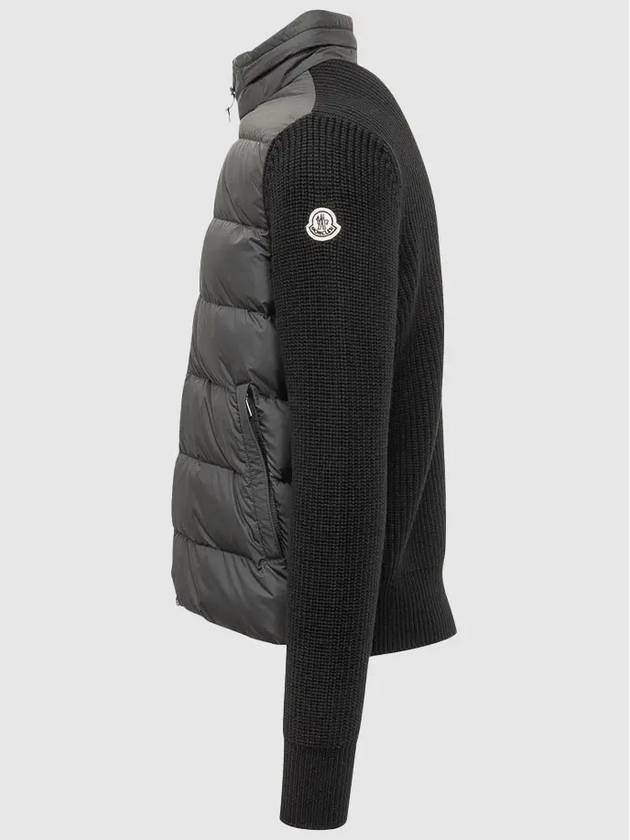 Padded Wool Zip-Up Hoodie Black - MONCLER - BALAAN 5