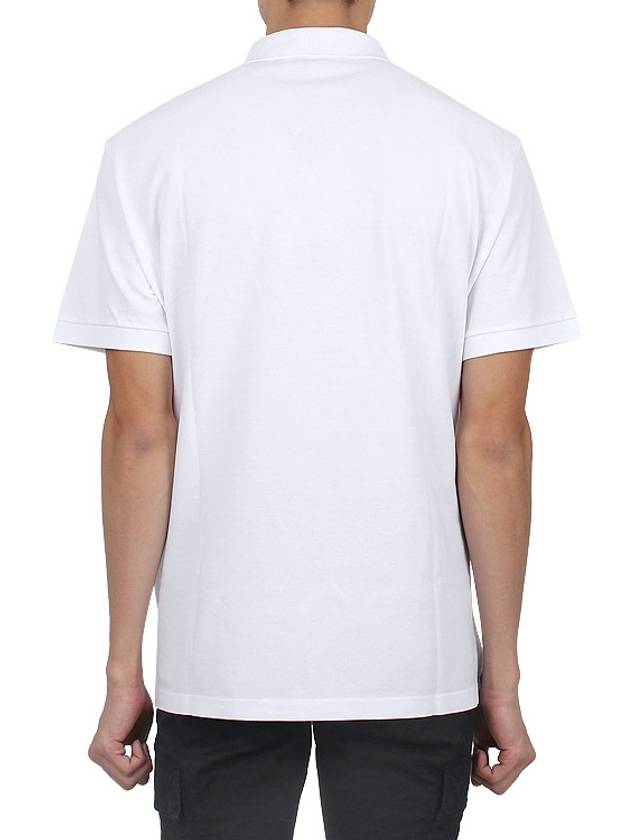 Pique Stretch Cotton Short Sleeve Polo Shirt White - STONE ISLAND - BALAAN 5