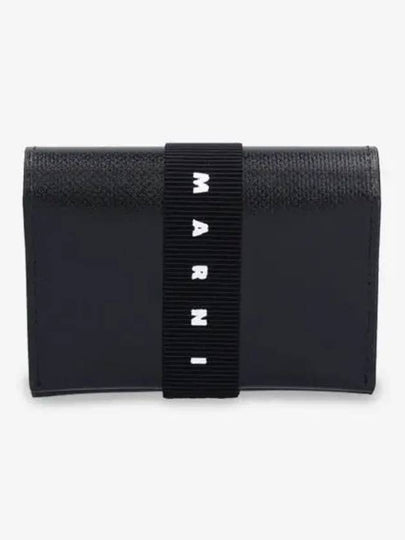 Logo Print Strap Card Wallet Black - MARNI - BALAAN 2