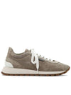 Chain Suede Low Top Sneakers Beige - BRUNELLO CUCINELLI - BALAAN 2