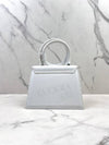 Le Chiquito Noeud Coiled Leather Tote Bag White - JACQUEMUS - BALAAN 4