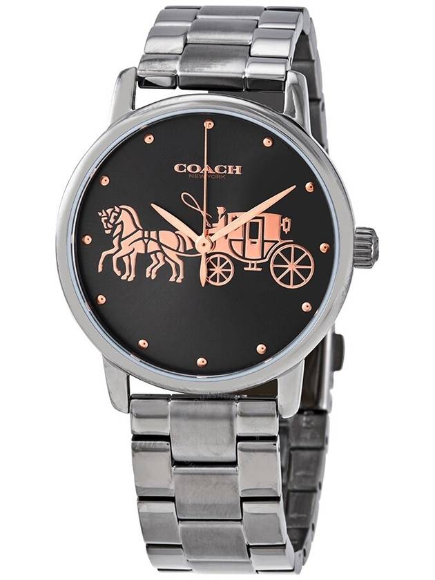 Coach Grand Quartz Dark Grey Dial Gunmetal-tone Ladies Watch 14502924 - COACH - BALAAN 1