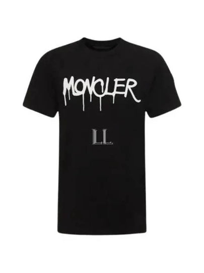 Logo Print Short Sleeve T-Shirt Black - MONCLER - BALAAN 2