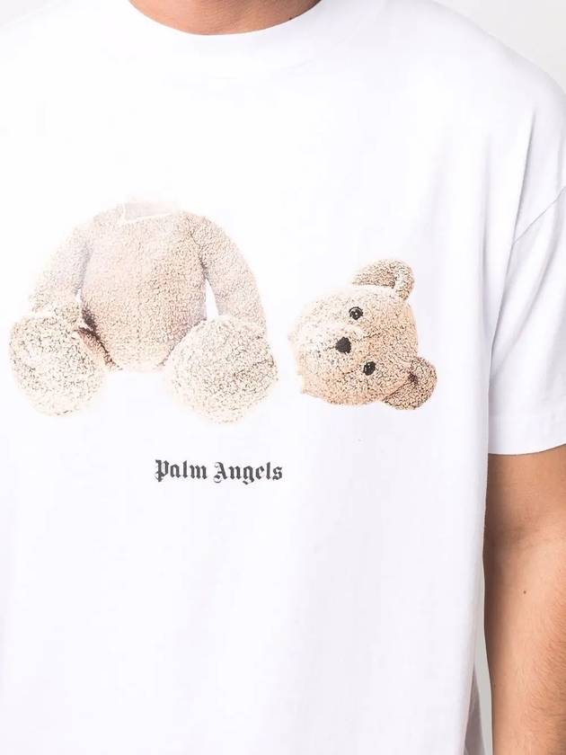 Bear Print Short Sleeve T-Shirt White - PALM ANGELS - BALAAN 3