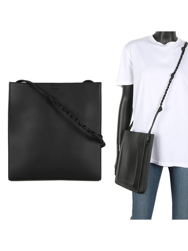 Tangle Medium Leather Cross Bag Black - JIL SANDER - BALAAN 1