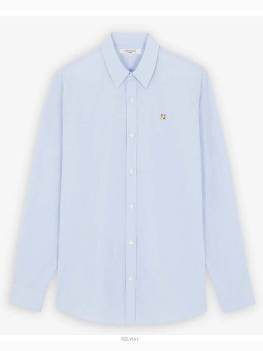 Small Fox Head Patch Classic Long Slevee Shirt Light Blue - MAISON KITSUNE - BALAAN 2