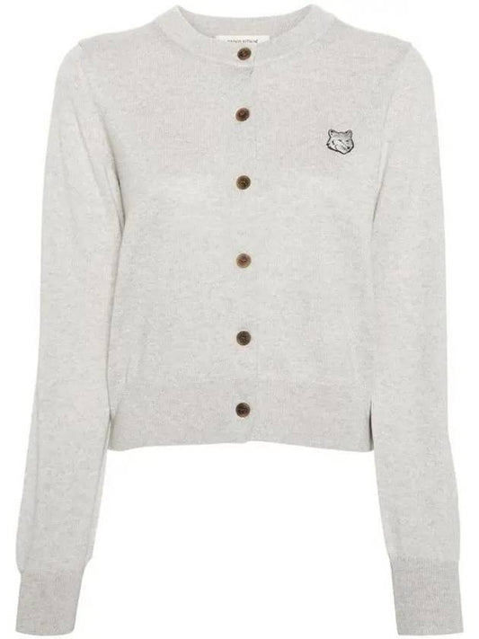 Bold Fox Head Patch Regular Cardigan Grey - MAISON KITSUNE - BALAAN 2