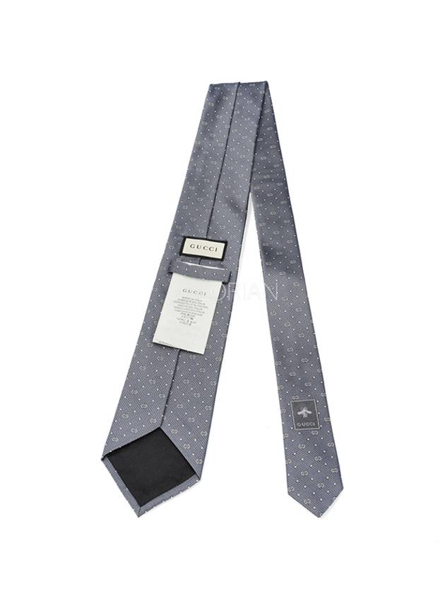 GG Dot Pattern Silk Tie Grey - GUCCI - BALAAN 4