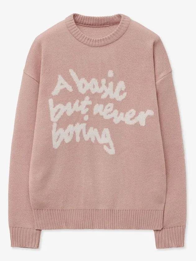 Slogan round knit sweater pink - BLONDNINE - BALAAN 6