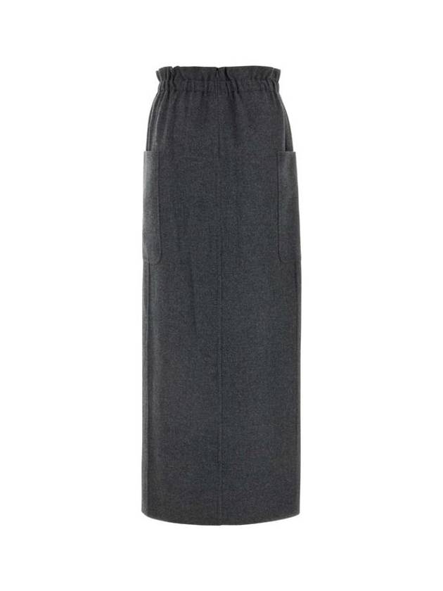 Women's Messina Wool Long Pencil Skirt Gray - MAX MARA - BALAAN 3