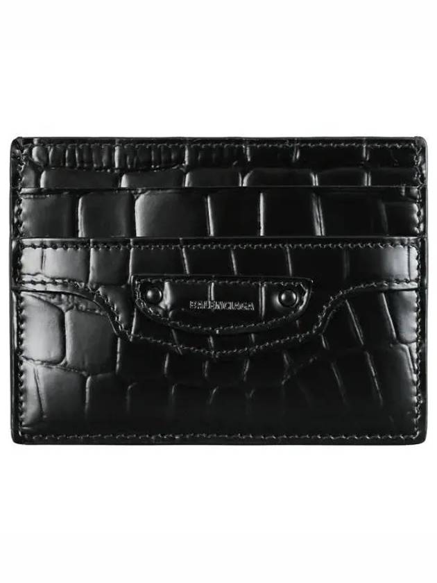 Neo Classic Crocodile Effect Card Wallet Black - BALENCIAGA - BALAAN 2