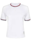 RWB Stripe Cotton Short Sleeve T-Shirt White - THOM BROWNE - BALAAN 3