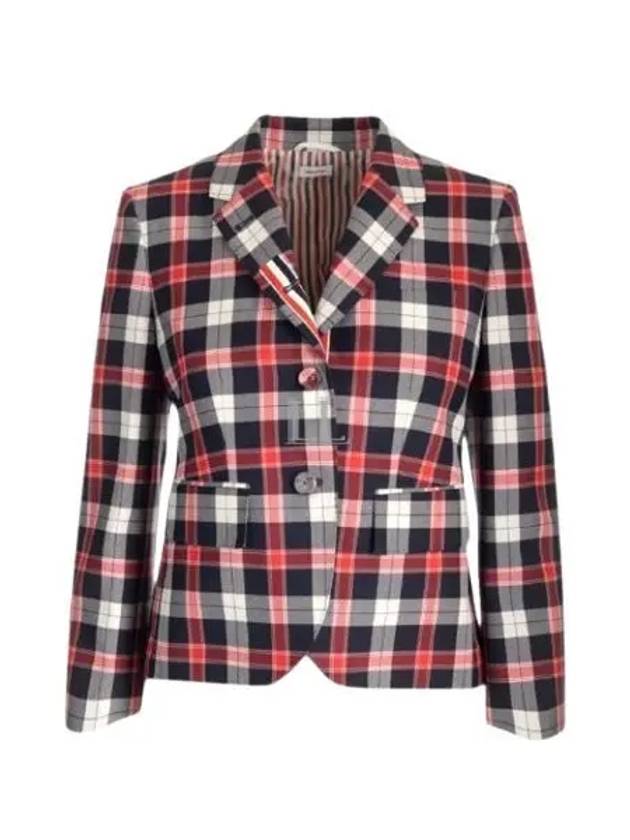 Tartan Twill High Armhole Sports Jacket Red - THOM BROWNE - BALAAN 2