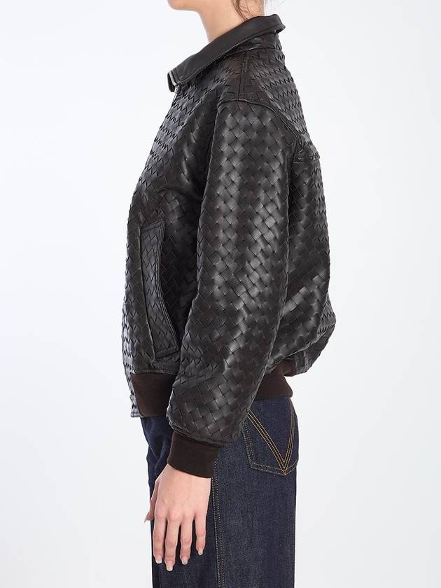 Intreccio Motif Bomber Jacket - BOTTEGA VENETA - BALAAN 3