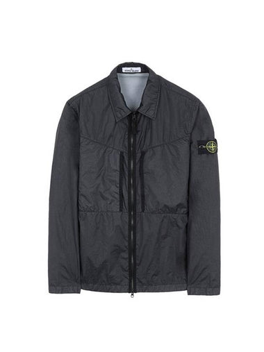 Membrana Overshirt Pocket Zip-up Jacket Navy - STONE ISLAND - BALAAN 1