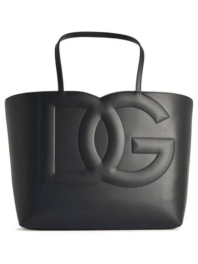 DG Logo Leather Tote Bag Black - DOLCE&GABBANA - BALAAN 2