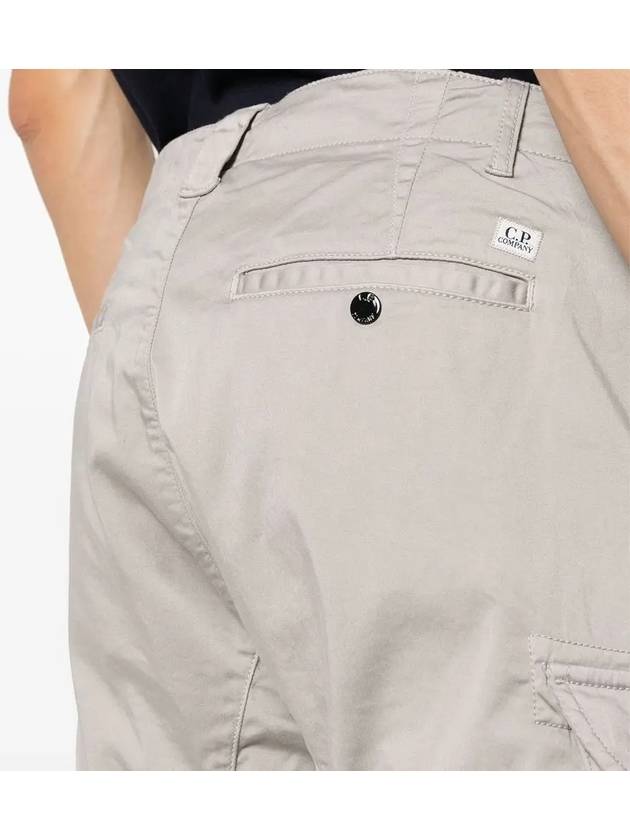 Stretch Satin Cargo Shorts Grey - CP COMPANY - BALAAN 6