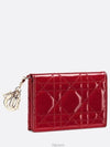 Lady Cannage Patent Calfskin Flap Card Wallet Red - DIOR - BALAAN 4