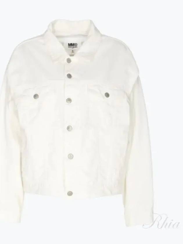 Cut-Out Cotton Denim Jacket White - MAISON MARGIELA - BALAAN 2